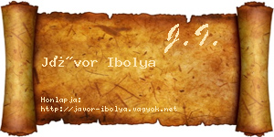 Jávor Ibolya névjegykártya