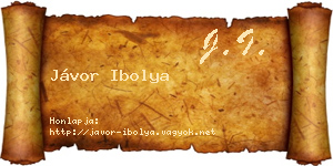 Jávor Ibolya névjegykártya