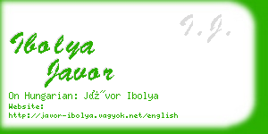 ibolya javor business card